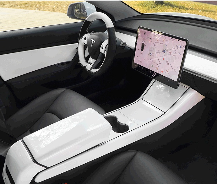 Car-console-broadside-decoration-stripe-cover-for-tesla-model-3