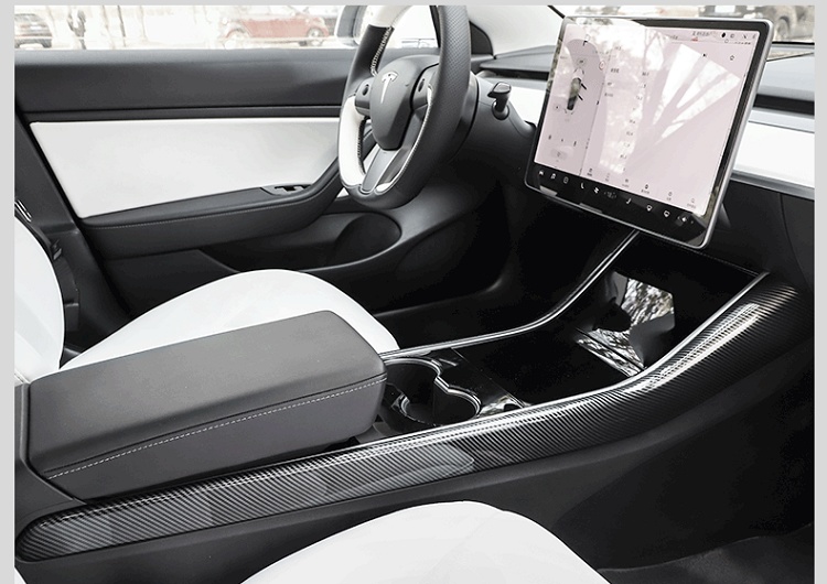 Car-console-broadside-decoration-stripe-cover-for-tesla-model-3